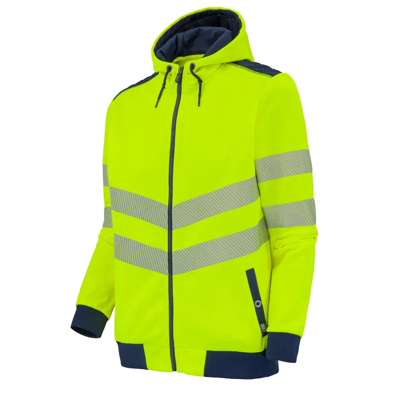 Achat Sweat HV zippé capuche LukLight GRS® jaune / marine - Vêtement de travail professionnel - Molinel