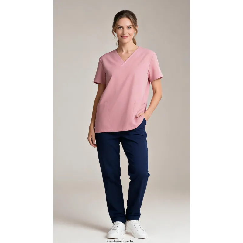 Tunique de Travail Mixte Novakare Vieux Rose