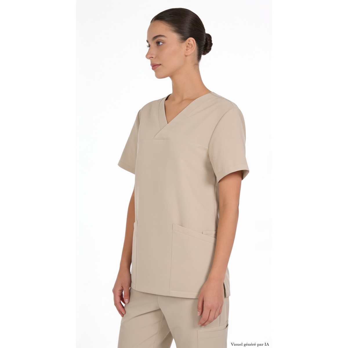 Tunique de Travail Mixte Novakare Beige Sable