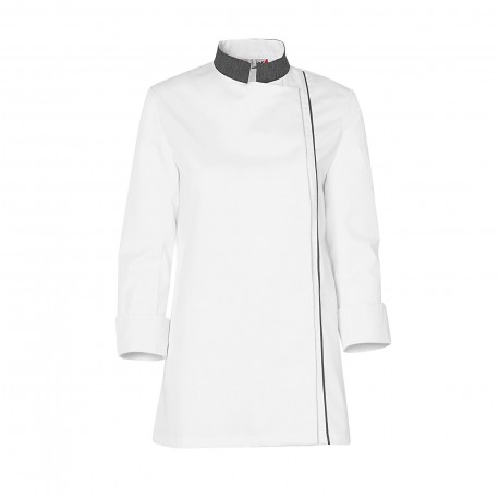 Veste de Cuisine Femme Ajik Blanc & Pointillés - Fin de Série