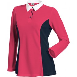 Polo de Travail Femme Dakota Manches Longues Rose Navy