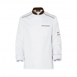 Veste de Cuisine Homme Néospirit Blanc & Chocolat