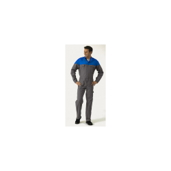 Combinaison de Travail Procouleur Gris & Bleu Azur C/P - Homme