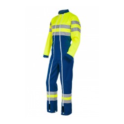Combinaison Quick Haute Visibilité 2 ZIPS Jaune fluo Bleu Bugatti