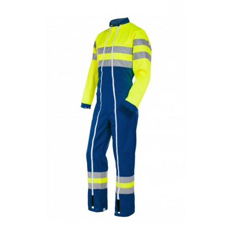 Combinaison Quick Haute Visibilité 2 ZIPS Jaune fluo Bleu Bugatti