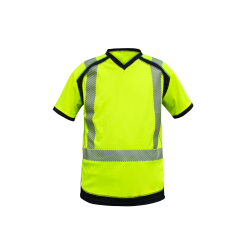 Tee Shirt Haute Visibilité Anti UV Manches Courtes Jaune Fluo Marine