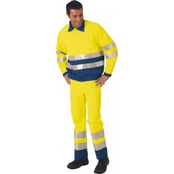 Blouson Haute Visibilité Jaune Fluo Bleu Azur