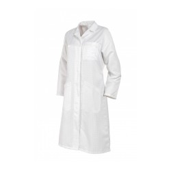 Blouse Blanche de Travail Femme Anti-Statique ESD EN 1149-5 Fin de Série