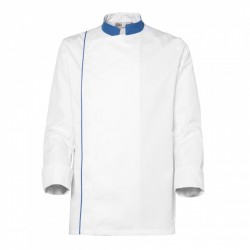 Veste Cuisine Homme AJIK Blanc & Bleu ML