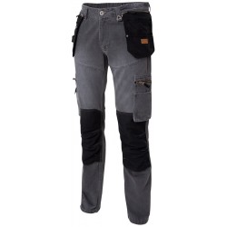 Jean genouillères poches holster denim gris - Molinel